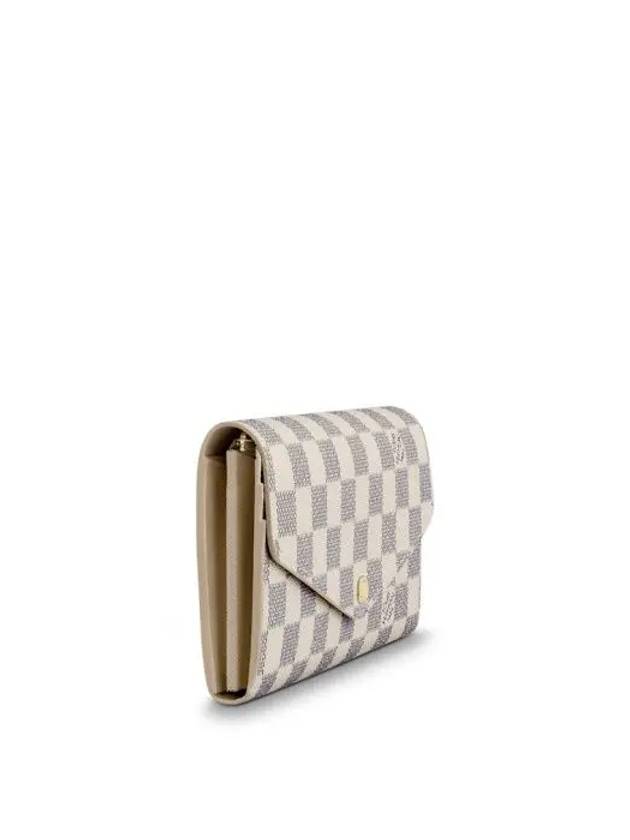 Women's Sara Damier Azur Long Wallet Ivory