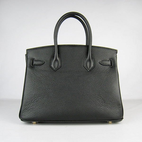 Hermes Birkin 30cm Togo Leather Handbags Black Golden