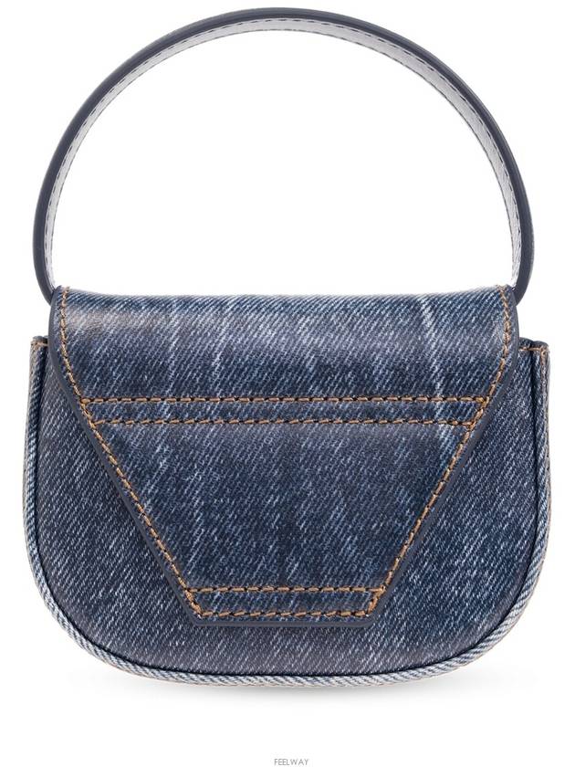 1DR Denim Print Leather Mini Bag Blue