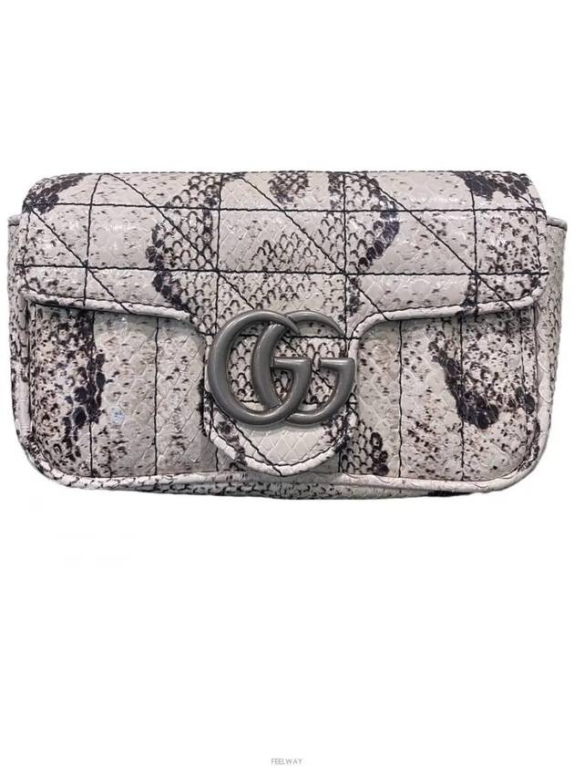 Women's GG Marmont Python Super Mini Bag Beige