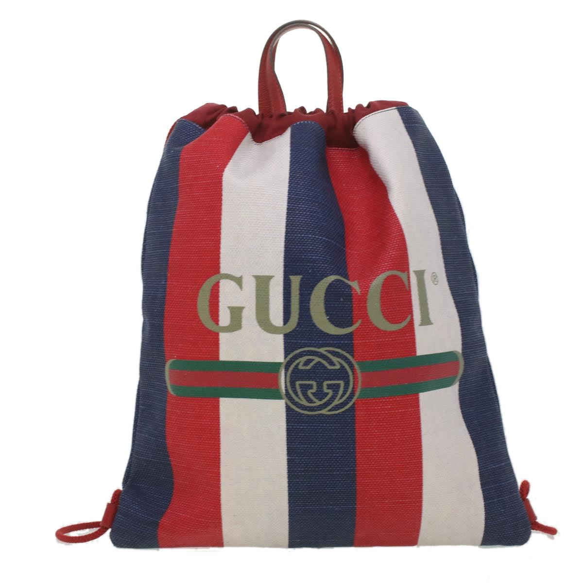 GUCCI Web Sherry Line Backpack Canvas Tricolor Red Blue Green 473872  am3970