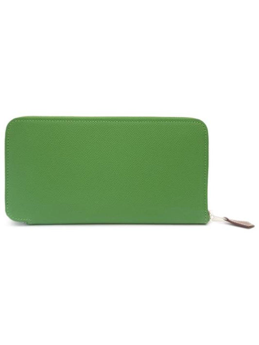 Women's Silk Zipper Long Wallet Green H085270CK AA