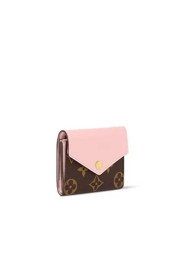 Zoe Monogram Flap Bicycle Wallet Rose Ballerine