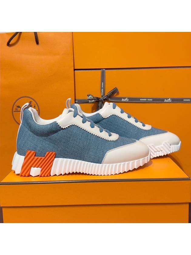 Women's Bouncing Sneakers Chevron Denim H Orange Logo