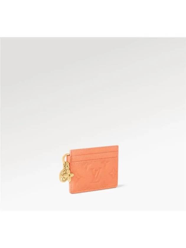 Women's LV Charm Card Holder Monogram Empreinte Abricot M83586