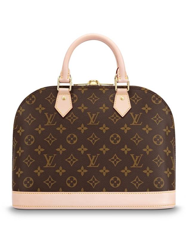 Alma PM Monogram Canvas Tote Bag Brown