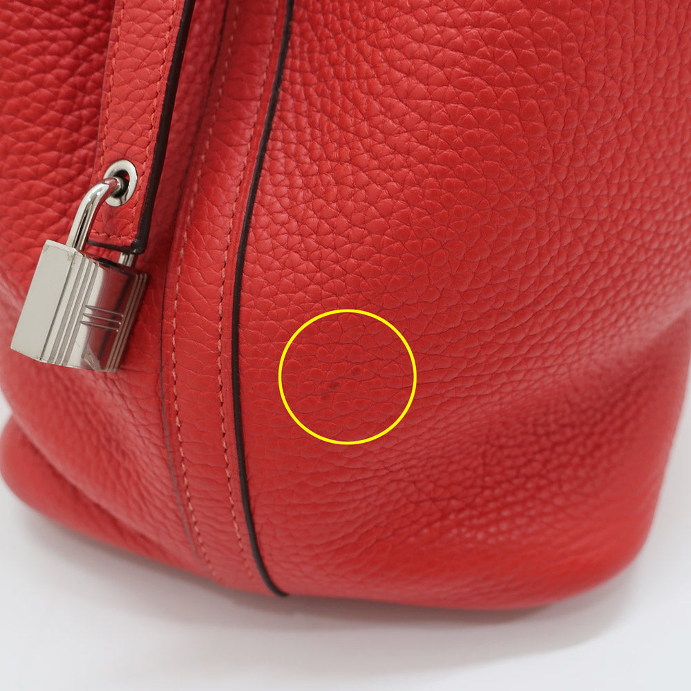 Hermes Picotin Lock MM Rojoukou A stamp manufactured around 2017 silver  key debris red handbags ladies sic wade quality