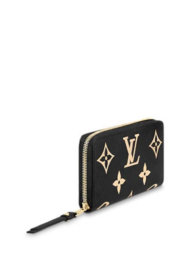 Zippy Monogram Long Wallet Black Beige