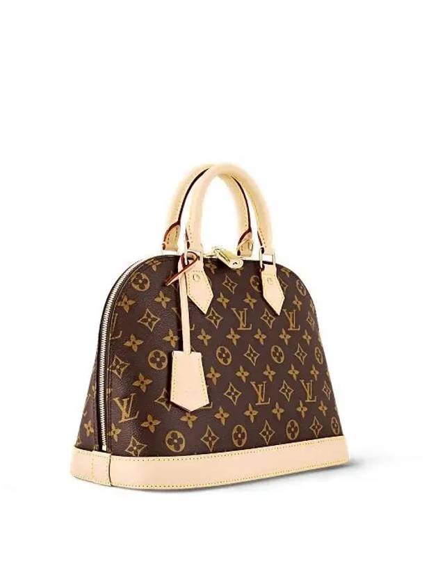 Alma PM Monogram Canvas Tote Bag Brown