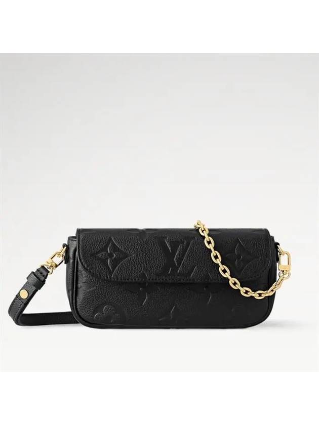 Women's Ivy Monogram Empreinte Chain Long Wallet Black