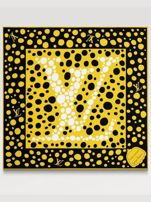 Yayoi Kusama Infinity Dot Square 45 Yellow Black