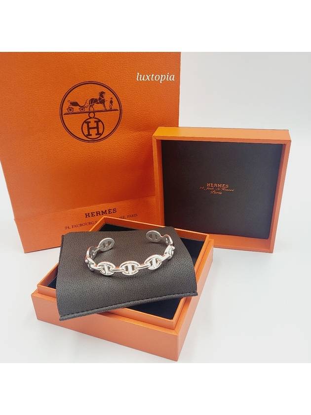 Hermes Medium Chaine D'ancre Enchainee Bracelet Sterling Silver