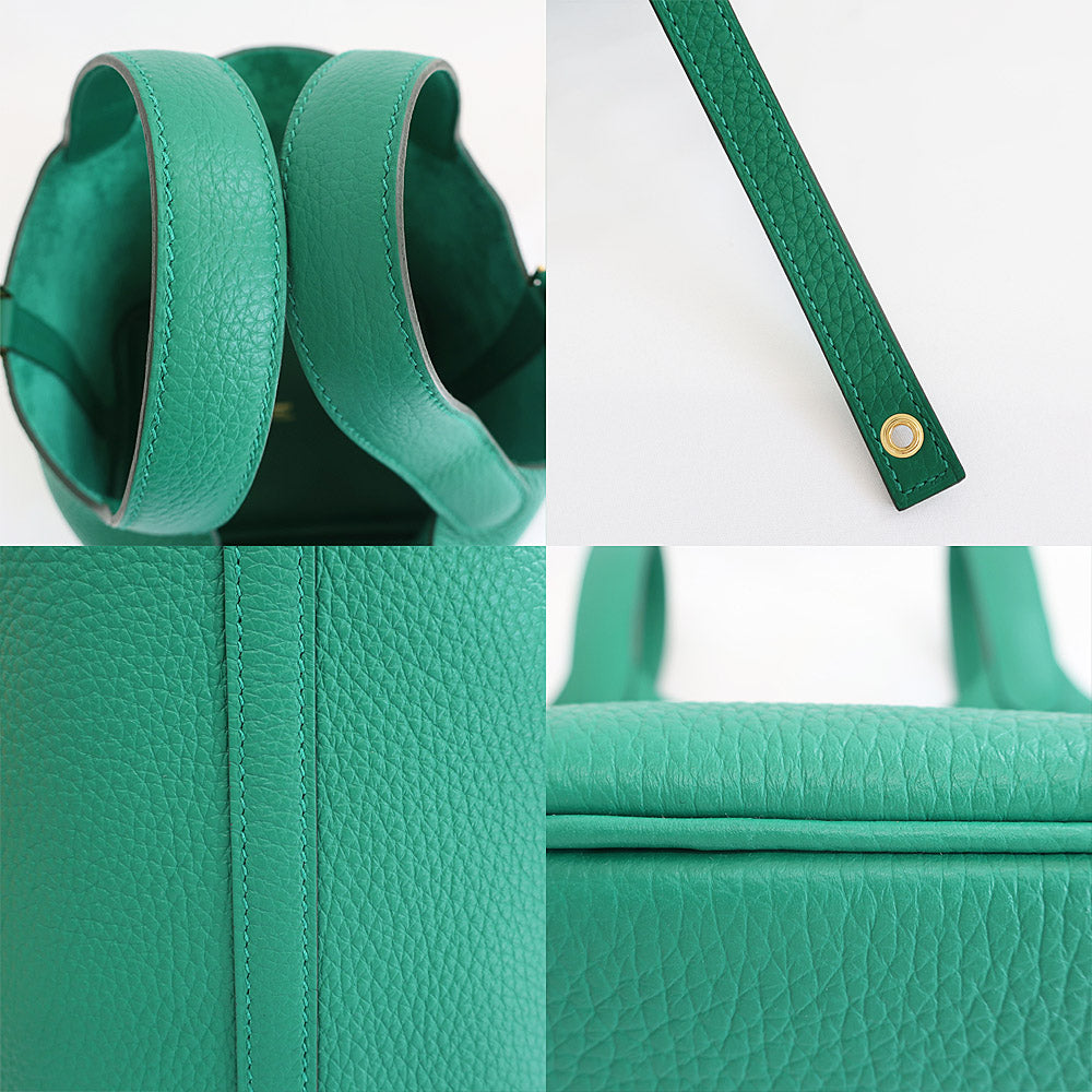 HERMES Hermes Picotin Lock PM Handbag B刻 2023 Made around Vertigo G  Green clemence  New Unused]  Vertigo Quality Woodwear