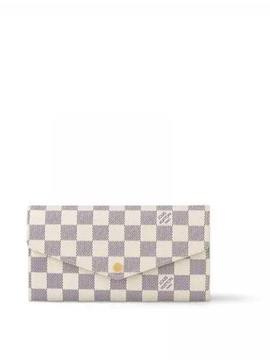 Women's Sara Damier Azur Long Wallet Ivory