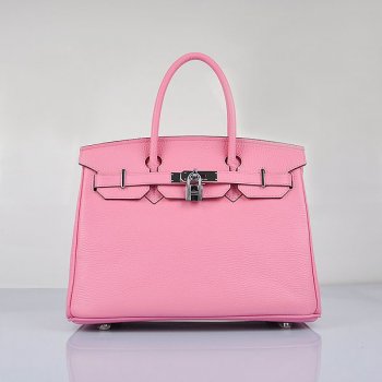 Hermes Birkin 30cm Togo Leather Handbags Cherry Pink Silver