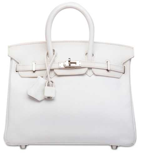 Hermes Birkin 25 Blanc White Epsom Palladium Hardware