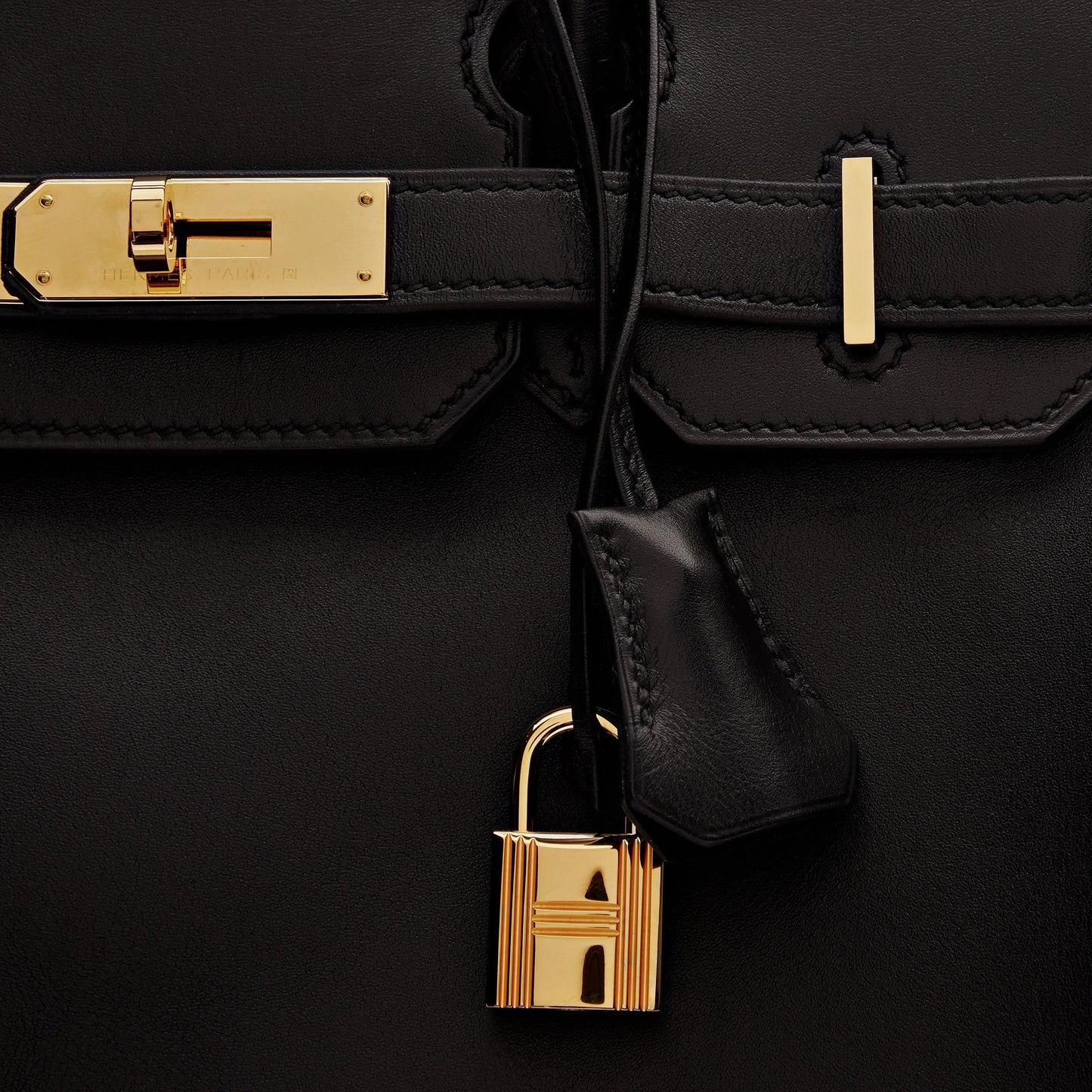 Hermes Birkin 30 Black Box Leather Gold Hardware