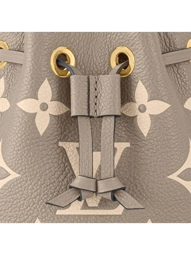 Women's Nano Noe Monogram Bucket Bag Grey Cream