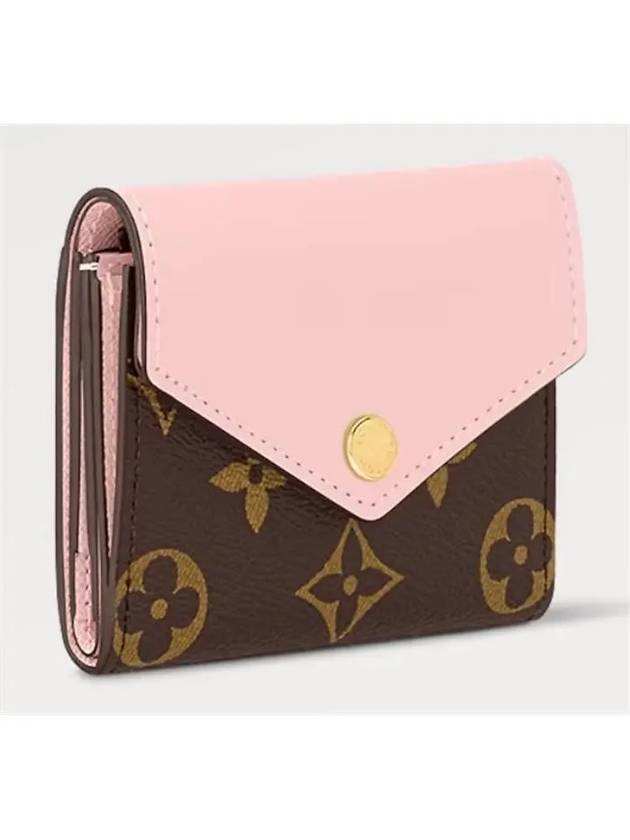 Zoe Monogram Flap Bicycle Wallet Rose Ballerine