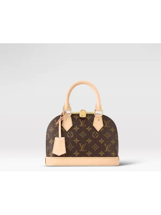 Alma BB Monogram Tote Bag Brown