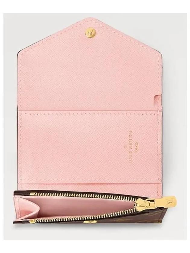 Zoe Monogram Flap Bicycle Wallet Rose Ballerine