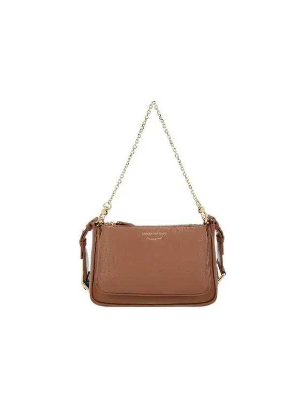 Women's Grainy Pattern Double Mini Bag Brown 270370