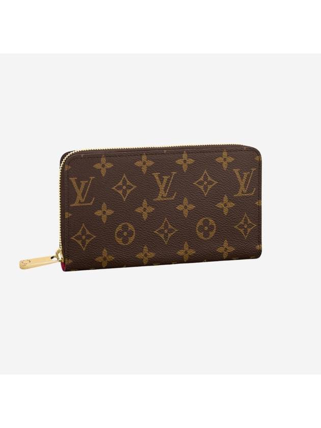 Zippy Monogram Canvas Long Wallet Fuchsia