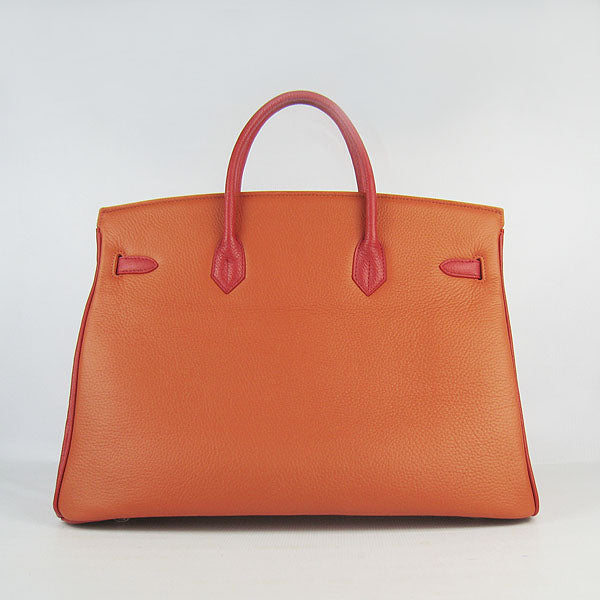 Hermes Birkin 35cm Togo Leather Handbags 6099 Red/Orange/Green S