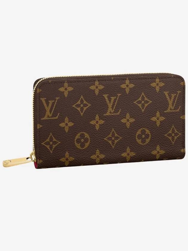 Zippy Monogram Canvas Long Wallet Fuchsia