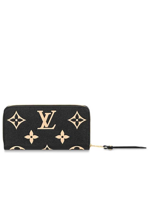 Zippy Monogram Long Wallet Black Beige