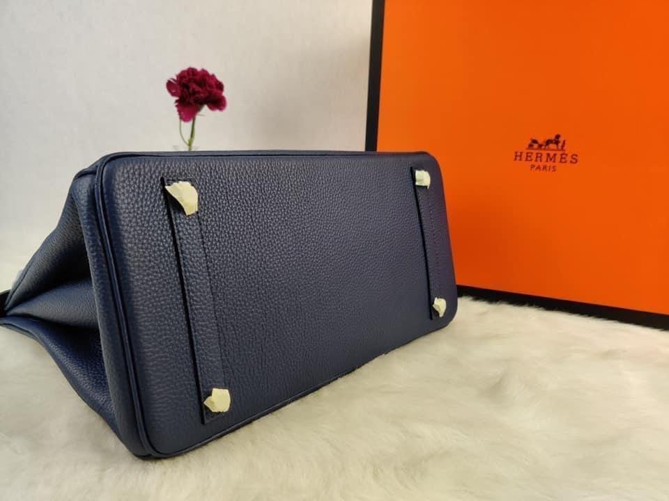 Hermes birkin 30 deep blue togo gold hardware