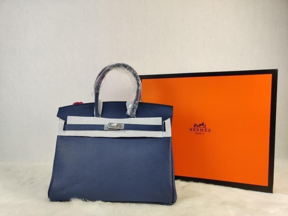 Hermes birkin 30 deep blue togo gold hardware