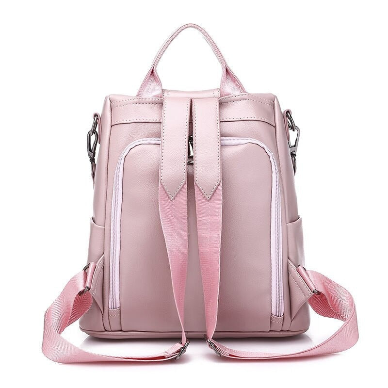 Leather Bowknot Backpack For Women